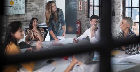 Group of professionals meeting