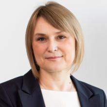 A woman with a bob haircut